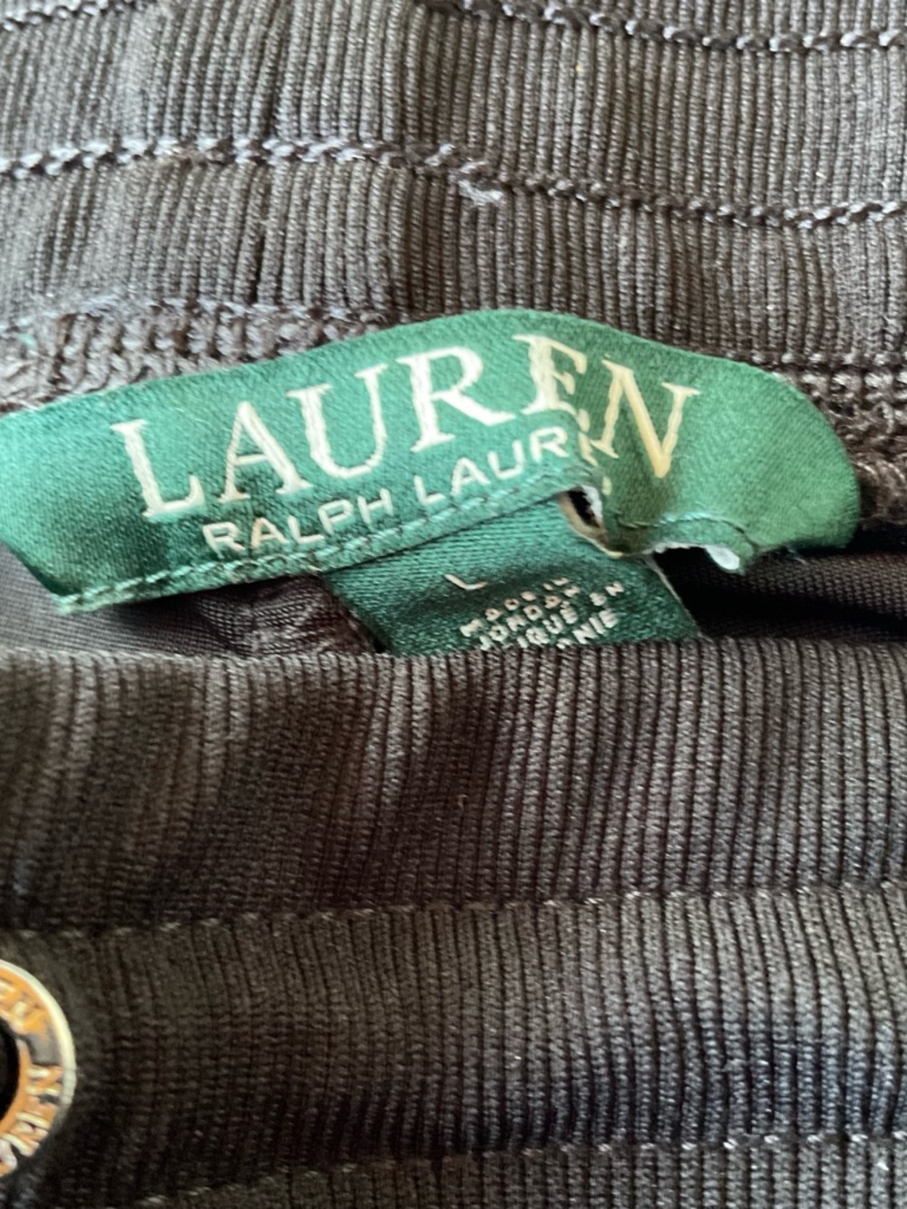 Lauren Ralph Lauren Velour Lounge Set Black XL Top L Pants Soft Stretch - Picture 13 of 13